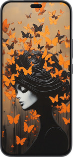 Силиконовый чехол Чехол для телефона Девушка с оранжевыми бабочками для Huawei Honor 400 Lite 5G - 5940u-3993 изображение 