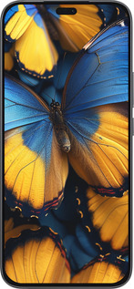 Силиконовый чехол Желто-голубые бабочки для Huawei Honor 400 Lite 5G - 6046u-3993 изображение 