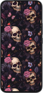 Силиконовый чехол Черепа и розы для Huawei Honor 400 Lite 5G - 6316u-3993 изображение 