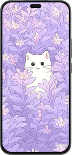 Силиконовый чехол Котик в цветах для Huawei Honor 400 Lite 5G - 6390u-3993 изображение 