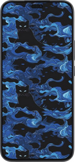 Силіконовий чехол Візерунок чорних котів на блакитному фоні для Huawei Honor 400 Lite 5G - 6525u-3993 изображение 