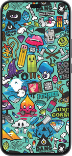 Силиконовый чехол Стикер бомбинг 1 для Huawei Honor 400 Lite 5G - 693u-3993 изображение 