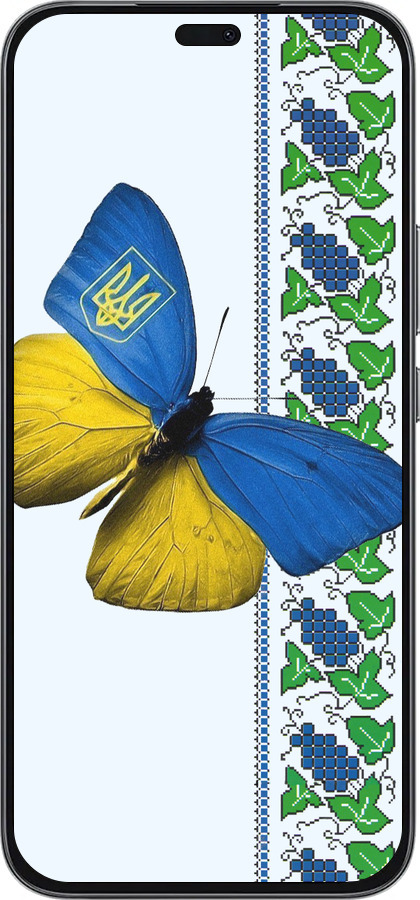 Силиконовый чехол Желто-голубая бабочка для Huawei Honor 400 Lite 5G - 1054u-3993 изображение 