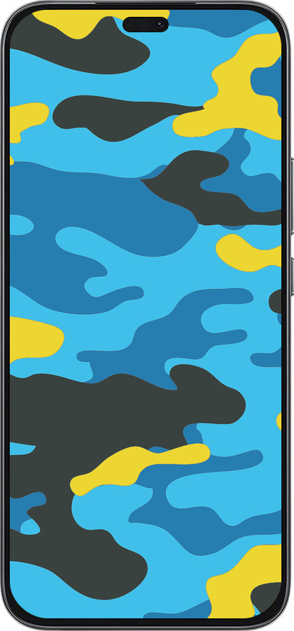 Силиконовый чехол Желто-голубой камуфляж для Huawei Honor 400 Lite 5G - 1084u-3993 изображение 