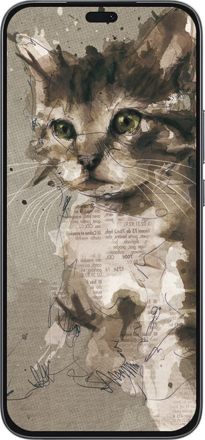 Силиконовый чехол Котёнок из пятен и линий для Huawei Honor 400 Lite 5G - 119u-3993 изображение 