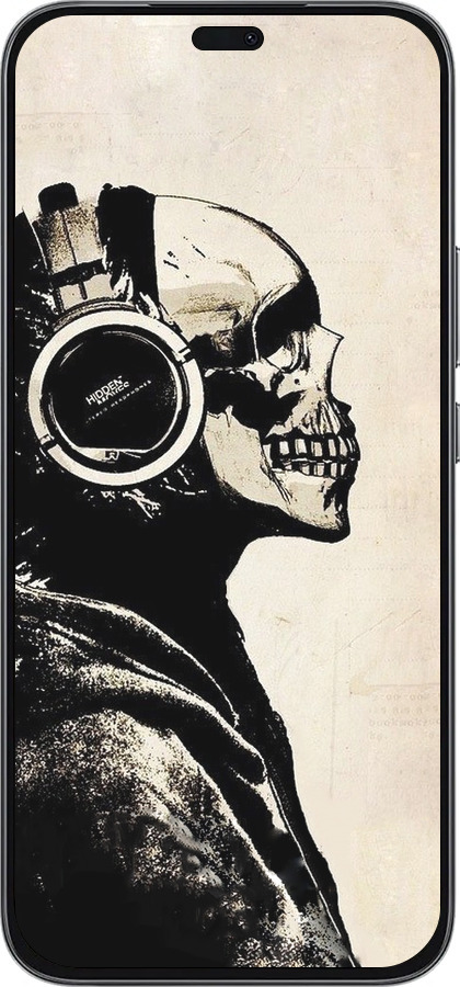 Силиконовый чехол Скелет-меломан v2 для Huawei Honor 400 Lite 5G - 1200u-3993 изображение 