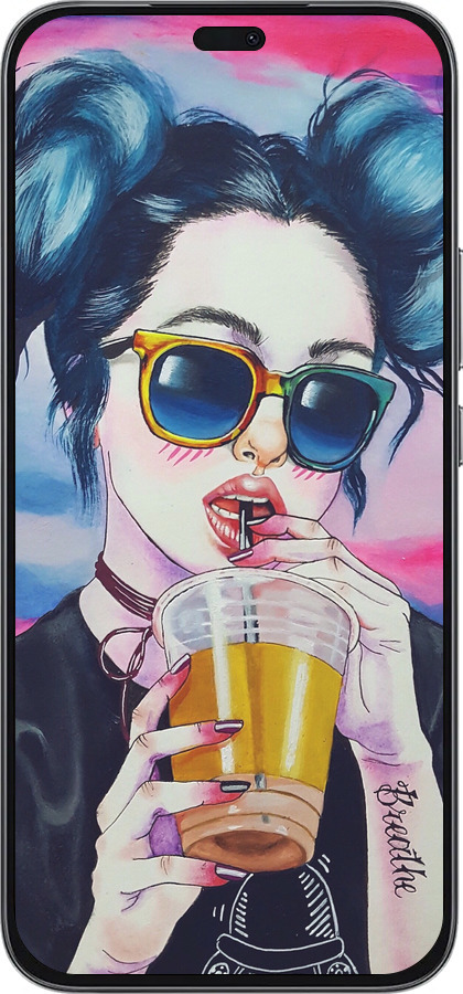 Силиконовый чехол Арт-девушка в очках для Huawei Honor 400 Lite 5G - 3994u-3993 изображение 