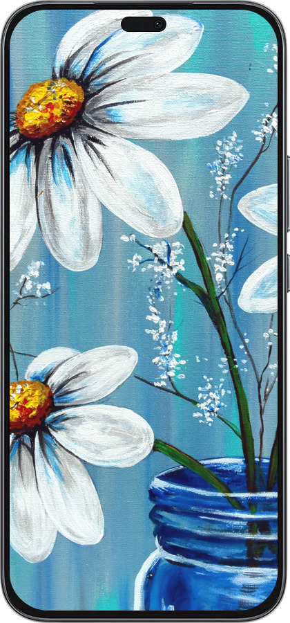 Силиконовый чехол Красивые арт-ромашки для Huawei Honor 400 Lite 5G - 4031u-3993 изображение 