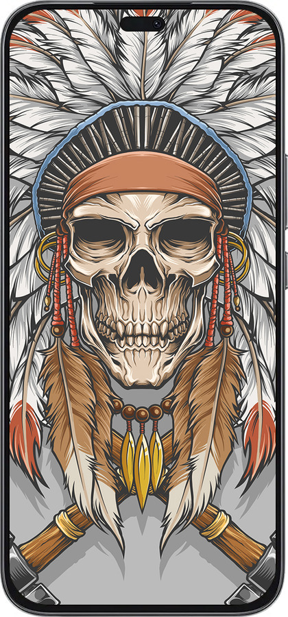 Силиконовый чехол Череп индейца для Huawei Honor 400 Lite 5G - 4032u-3993 изображение 