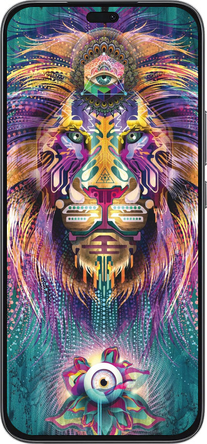 Силиконовый чехол Люминесцентный лев для Huawei Honor 400 Lite 5G - 4037u-3993 изображение 