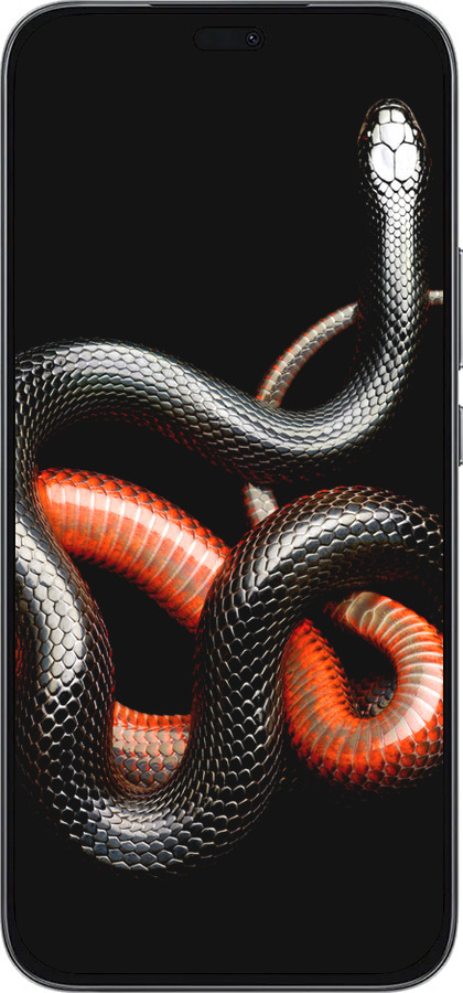 Силиконовый чехол Красно-черная змея на черном фоне для Huawei Honor 400 Lite 5G - 4063u-3993 изображение 