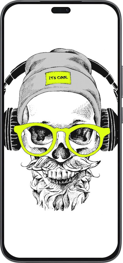 Силиконовый чехол Череп в очках и наушниках для Huawei Honor 400 Lite 5G - 4144u-3993 изображение 