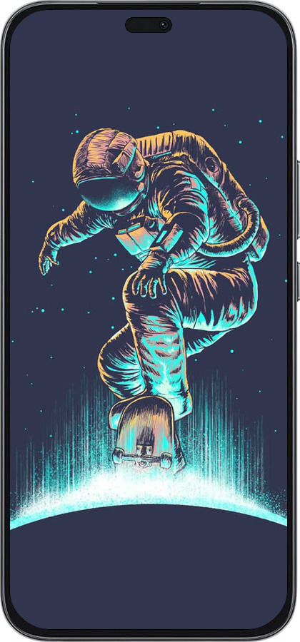 Силиконовый чехол Космонавт на скейтборде для Huawei Honor 400 Lite 5G - 4145u-3993 изображение 