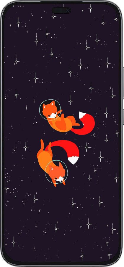 Силиконовый чехол Лисички в космосе для Huawei Honor 400 Lite 5G - 4519u-3993 изображение 