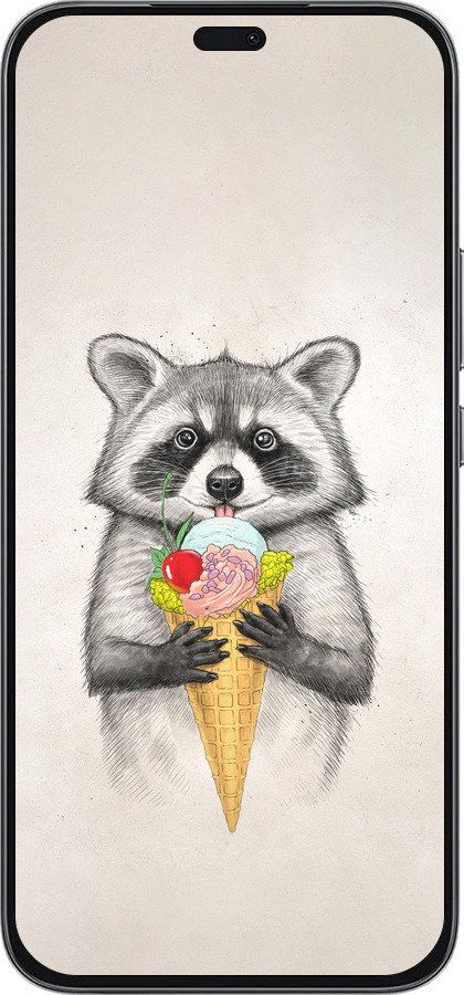 Силиконовый чехол Енотик с мороженым для Huawei Honor 400 Lite 5G - 4602u-3993 изображение 