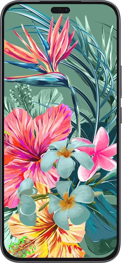 Силиконовый чехол Тропические цветы v1 для Huawei Honor 400 Lite 5G - 4667u-3993 изображение 
