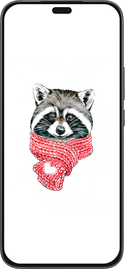 Силиконовый чехол Енот в шарфе для Huawei Honor 400 Lite 5G - 4688u-3993 изображение 