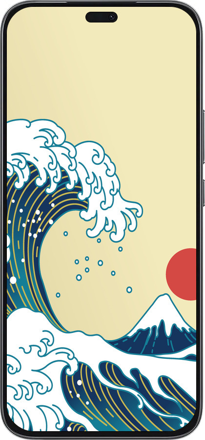 Силиконовый чехол Японские волны для Huawei Honor 400 Lite 5G - 5533u-3993 изображение 