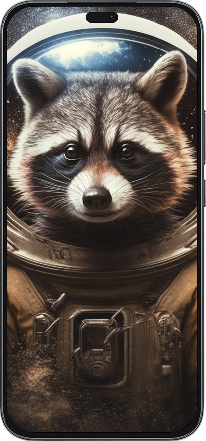 Силиконовый чехол Raccoon austronaut для Huawei Honor 400 Lite 5G - 5581u-3993 изображение 