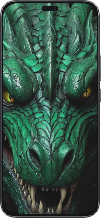 Силиконовый чехол Зелёный дракон v2 для Huawei Honor 400 Lite 5G - 5817u-3993 изображение 