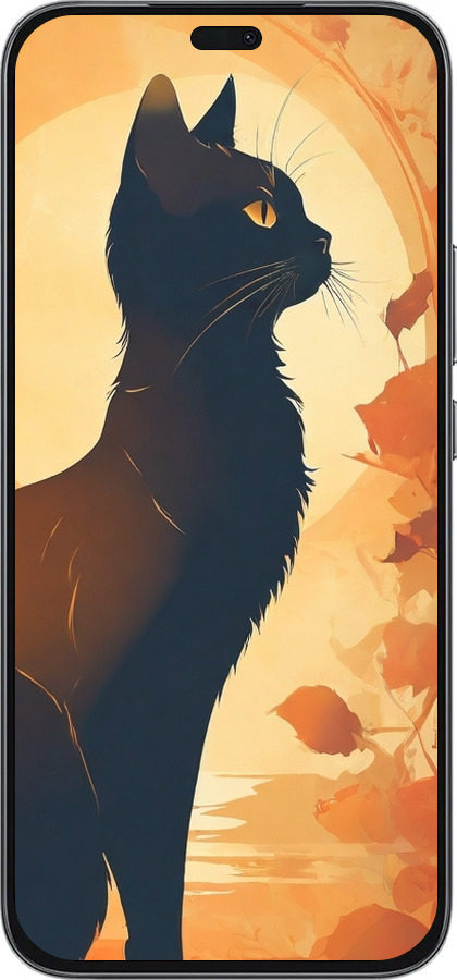 Силиконовый чехол Черная кошка v2 для Huawei Honor 400 Lite 5G - 5830u-3993 изображение 