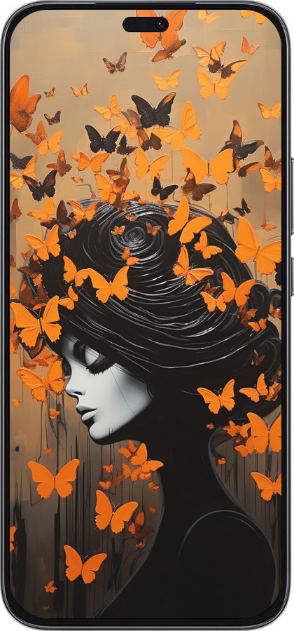 Силиконовый чехол Чехол для телефона Девушка с оранжевыми бабочками для Huawei Honor 400 Lite 5G - 5940u-3993 изображение 