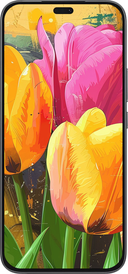 Силиконовый чехол Нарисованные тюльпаны для Huawei Honor 400 Lite 5G - 5990u-3993 изображение 