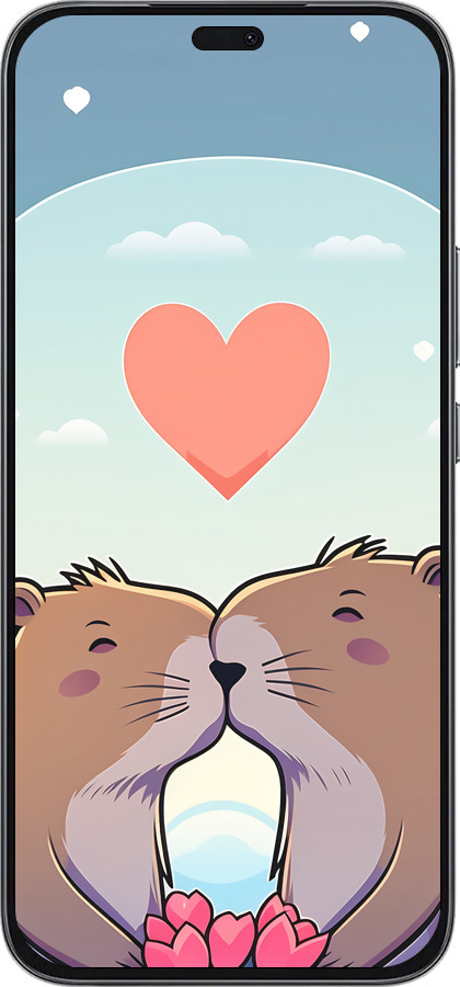 Силиконовый чехол Капибара любовь для Huawei Honor 400 Lite 5G - 6027u-3993 изображение 