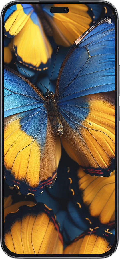 Силиконовый чехол Желто-голубые бабочки для Huawei Honor 400 Lite 5G - 6046u-3993 изображение 