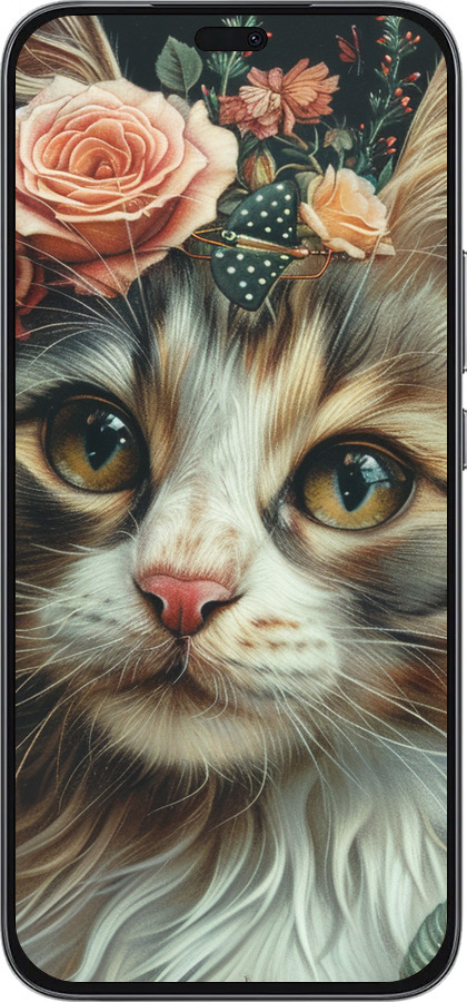 Силиконовый чехол Cats and flowers для Huawei Honor 400 Lite 5G - 6069u-3993 изображение 
