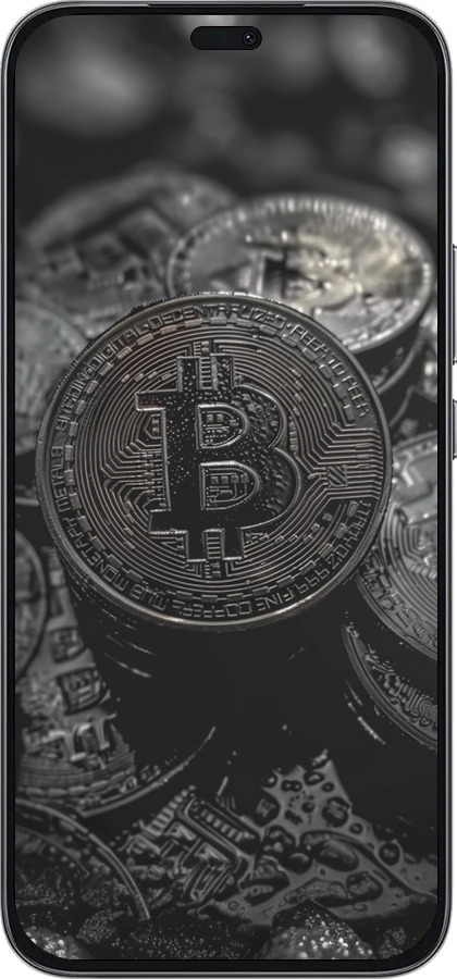 Силиконовый чехол Black Bitcoin для Huawei Honor 400 Lite 5G - 6090u-3993 изображение 