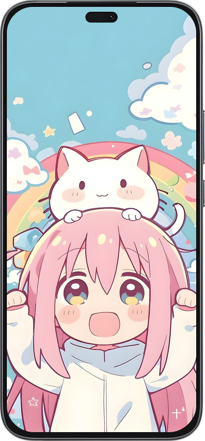 Силиконовый чехол Девочка аниме радуга для Huawei Honor 400 Lite 5G - 6304u-3993 изображение 