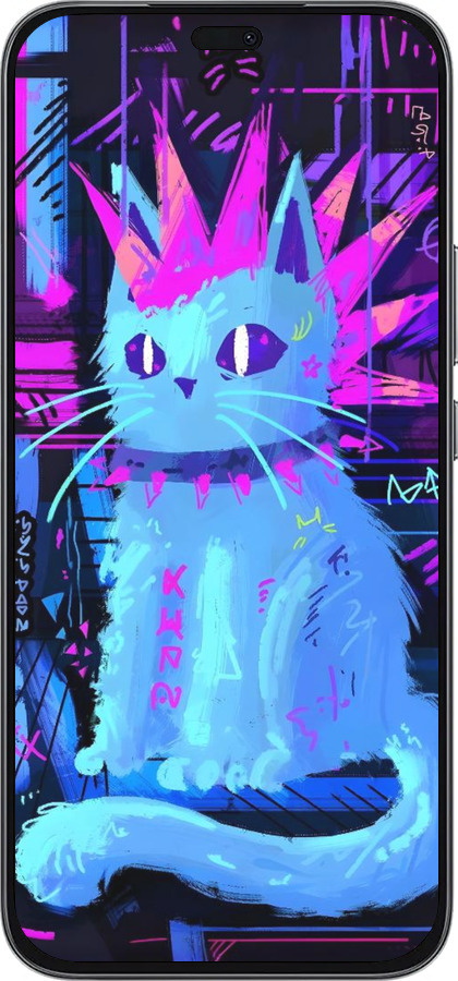 Силиконовый чехол Кот панк для Huawei Honor 400 Lite 5G - 6311u-3993 изображение 