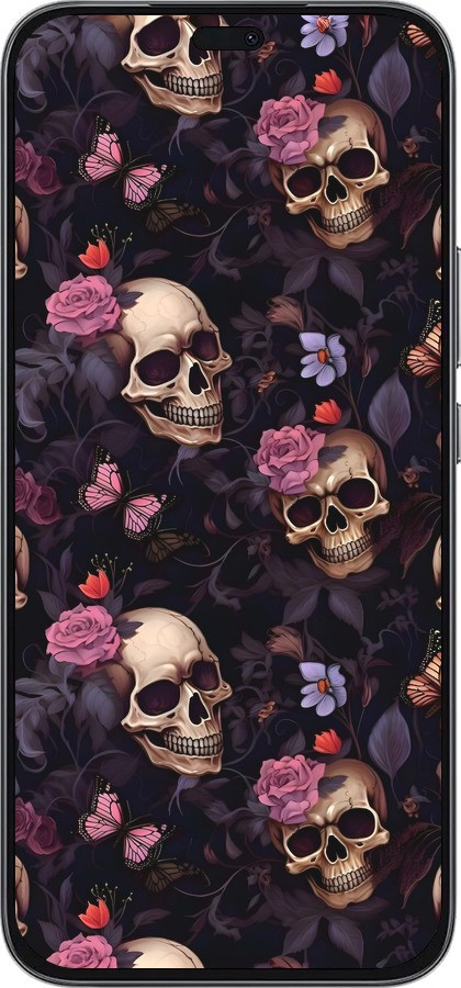 Силиконовый чехол Черепа и розы для Huawei Honor 400 Lite 5G - 6316u-3993 изображение 