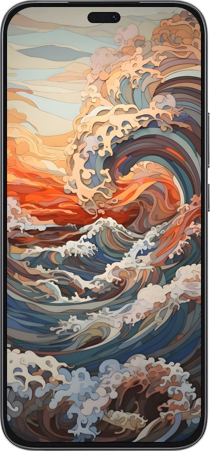 Силиконовый чехол Арт волны для Huawei Honor 400 Lite 5G - 6324u-3993 изображение 