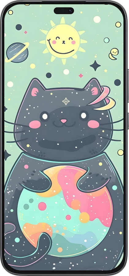 Силиконовый чехол Милый котик для Huawei Honor 400 Lite 5G - 6364u-3993 изображение 