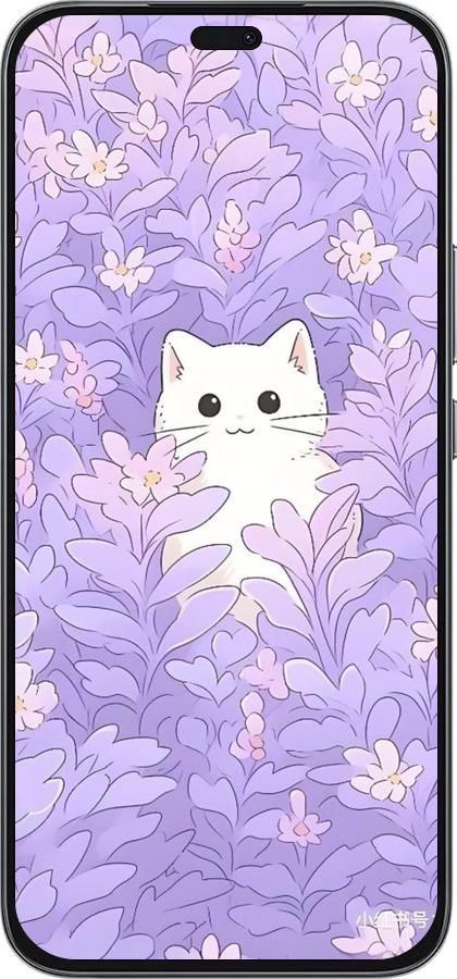 Силиконовый чехол Котик в цветах для Huawei Honor 400 Lite 5G - 6390u-3993 изображение 