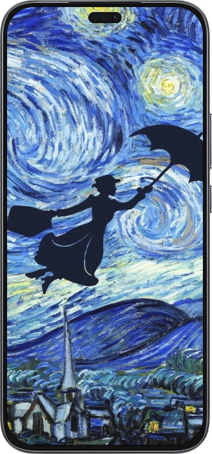 Силиконовый чехол С изображением Мэри Поппинс «Звездная ночь» для Huawei Honor 400 Lite 5G - 6487u-3993 изображение 