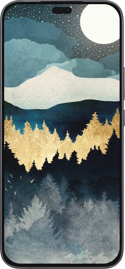 Силиконовый чехол Ночной пейзаж с лесом и горами для Huawei Honor 400 Lite 5G - 6493u-3993 изображение 