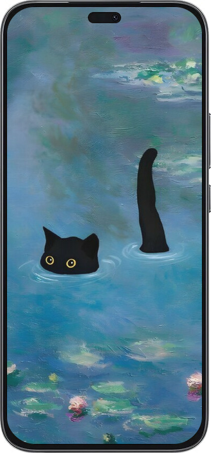 Силіконовий чехол Із зображенням кота та водяної лілії Monet для Huawei Honor 400 Lite 5G - 6519u-3993 изображение 