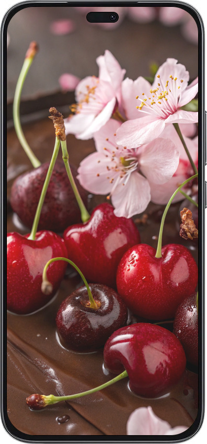 Силиконовый чехол Вишня в шоколаде для Huawei Honor 400 Lite 5G - 6698u-3993 изображение 