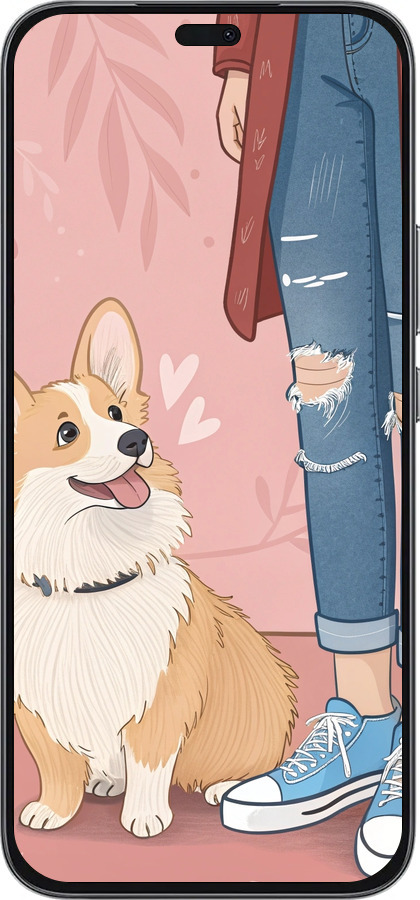 Силиконовый чехол Корги 3 для Huawei Honor 400 Lite 5G - 6707u-3993 изображение 