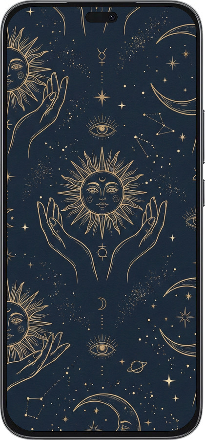 Силіконовий чехол Celestial Harmony: Sun & Moon Gold Mystic Pattern для Huawei Honor 400 Lite 5G - 6778u-3993 изображение 