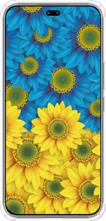Силикон с усиленными углами чехол Жёлто-голубые цветы для Huawei Honor 400 PRO 5G - 1048sp-4036 изображение 