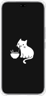 Силикон с усиленными углами чехол С милым котом на черном фоне для Huawei Honor 400 PRO 5G - 6528sp-4036 изображение 