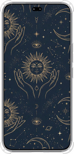 Силикон с усиленными углами чехол Celestial Harmony: Sun & Moon Gold Mystic Pattern для Huawei Honor 400 PRO 5G - 6778sp-4036 изображение 