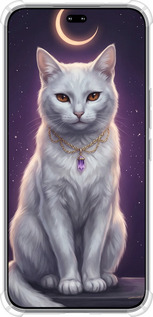 Силикон с усиленными углами чехол Mystic White Cat Gothic Dark Purple Gold для Huawei Honor 400 PRO 5G - 6805sp-4036 изображение 
