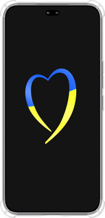 Силикон с усиленными углами чехол Жёлто-голубое сердце для Huawei Honor 400 PRO 5G - 885sp-4036 изображение 