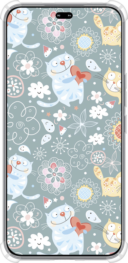 Силикон с усиленными углами чехол Котята v3 для Huawei Honor 400 PRO 5G - 1223sp-4036 изображение 