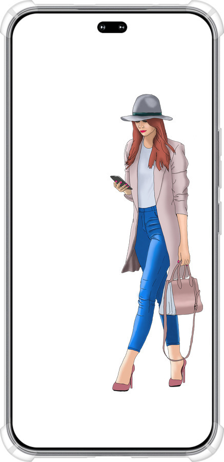 Силикон с усиленными углами чехол Девушка 1 для Huawei Honor 400 PRO 5G - 4751sp-4036 изображение 